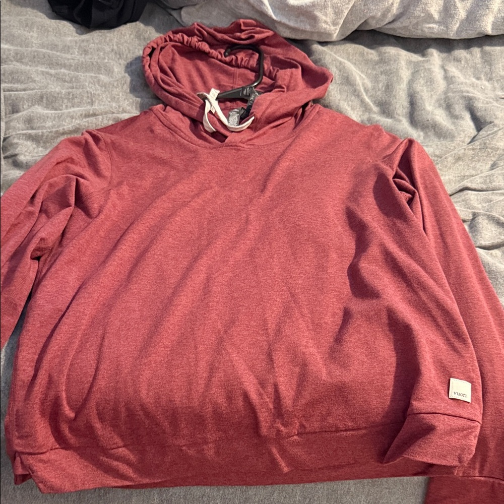 Vuori Maroon Hoodie with Cream Drawstrings